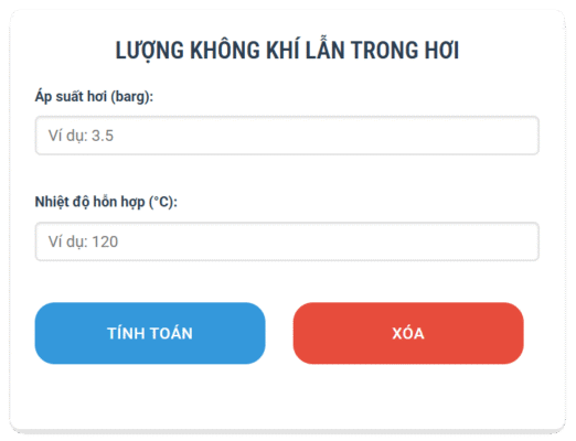 Công cụ tính lượng không khí lẫn trong hơi nước