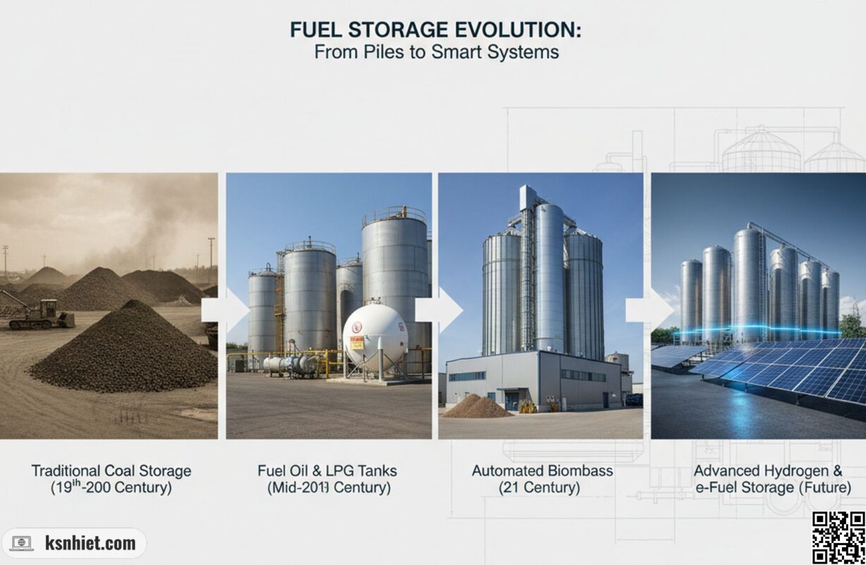 Quy Hoạch Kho Liệu Lò Hơi: Hướng Dẫn Tối Ưu Diện Tích, Chi Phí & Hiệu Suất Nhiên Liệu Bền Vững 4 Phuong phap luu tru nhien lieu theo thoi gian