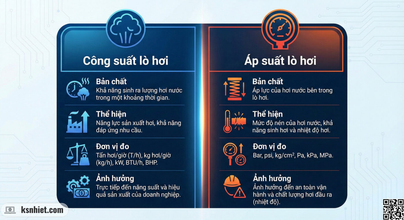 Hình ảnh tóm tắt nội dung so sánh công suất và áp suất