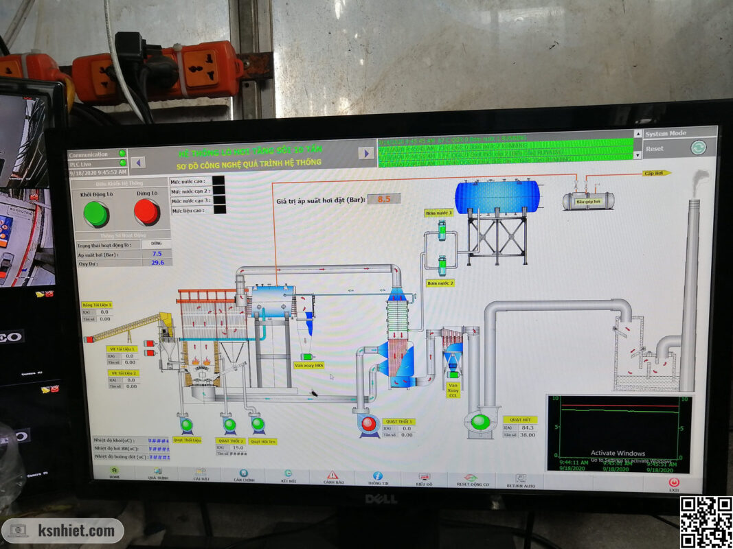 Bảng điều khiển kỹ thuật số của lò hơi