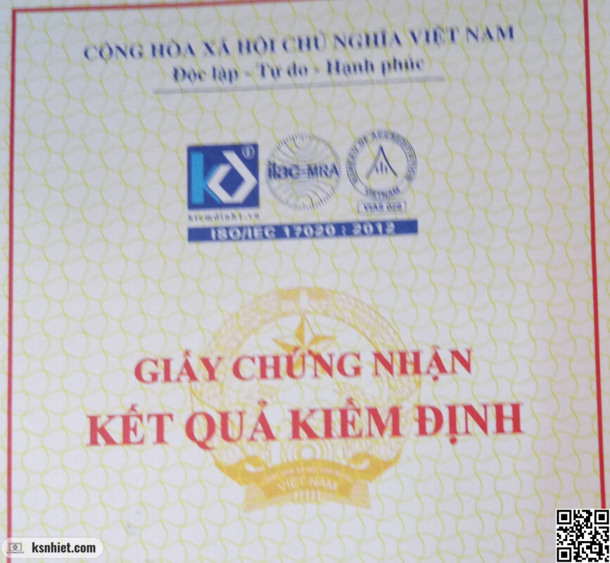 giấy chứng nhận kiểm định