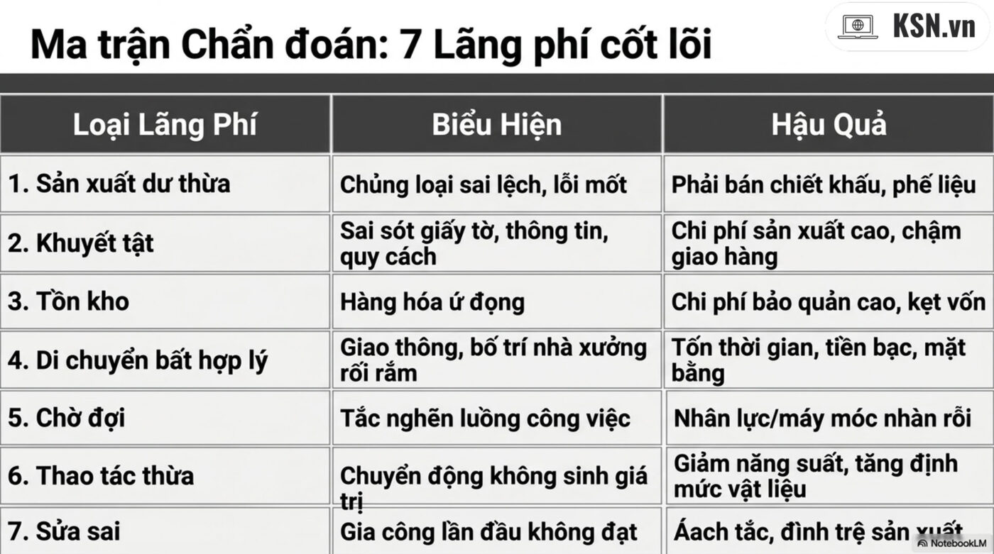 Ma trận chuẩn đoán: 7 lãng phí cốt lõi